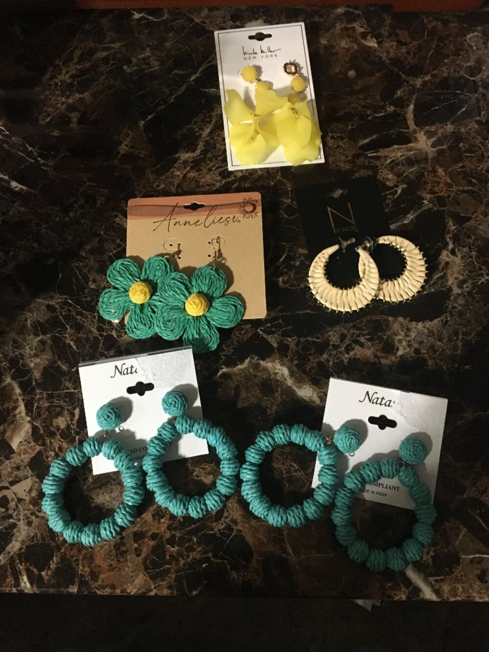Earring Bundle 5 Pairs Assorted Colors NEW